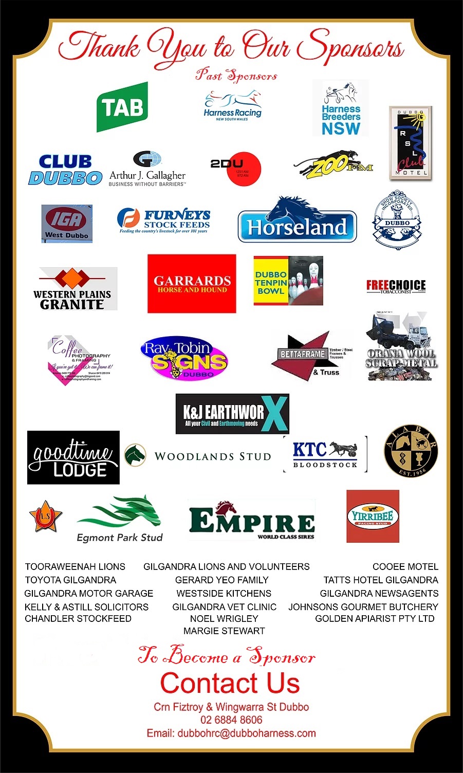 Sponsor Dubbo Harness Racing